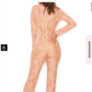 Keena peach lace jumpsuit